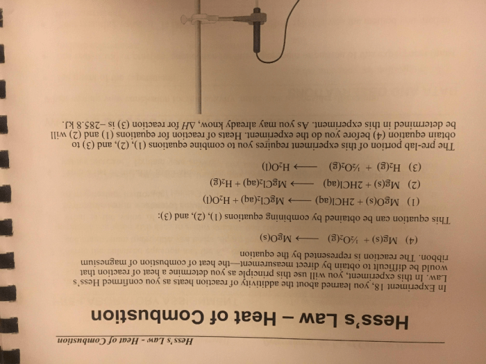 Heats of reaction and hess's law lab