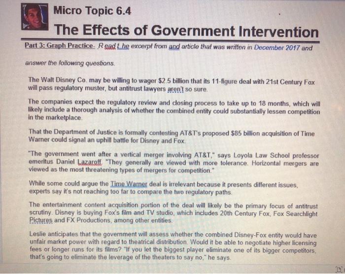 Micro topic 2.8 effects of government intervention