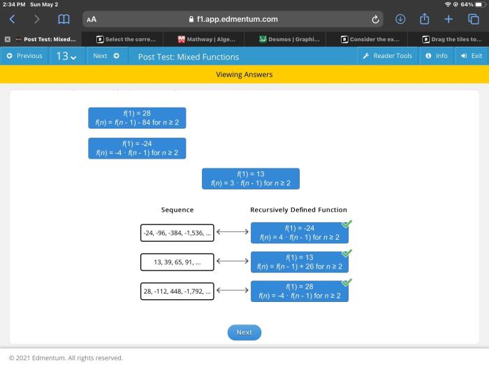 Match each classification correct recursively defined sequence solved recursion question transcribed problem text been show has integers valid formula positive